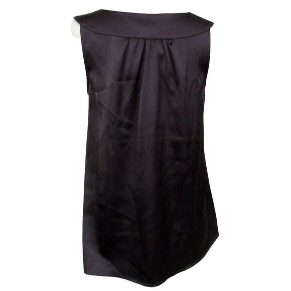 LOFT Fluted Scoop Neck Pullover Blouse Sz M Sleeveless Stretch Top Plum - Picture 4 of 5